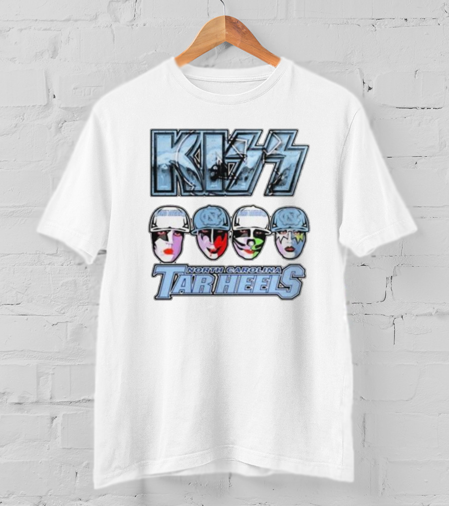 KISS North Carolina Tar Heels Face Paint Logo Fans T-Shirt