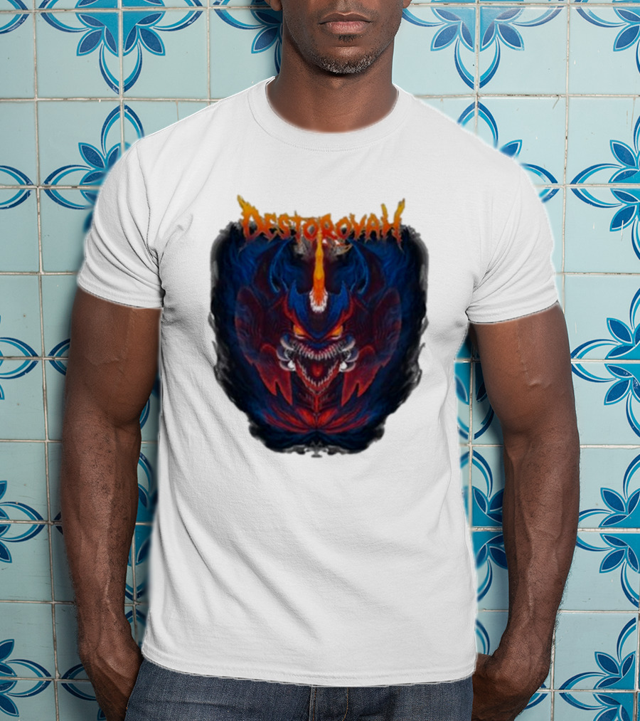 Cavitycolors Destoroyah Fiery Monster Graphics T-Shirt