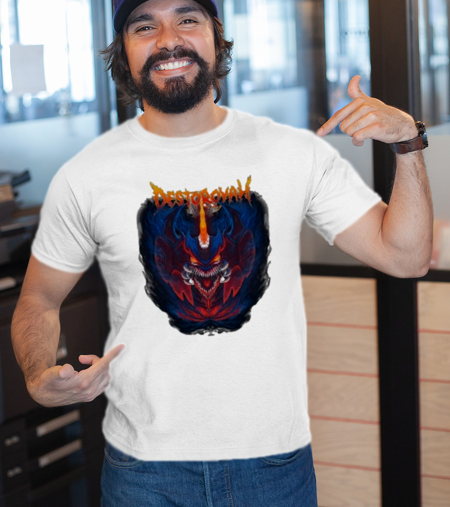 Cavitycolors Destoroyah Fiery Monster Graphics T-Shirt