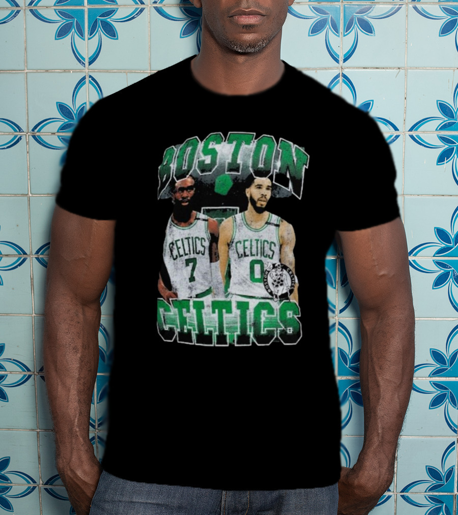 Boston Celtics Jayson Tatum Jaylen Brown Player Duo Vintage Basketball T-Shirt
