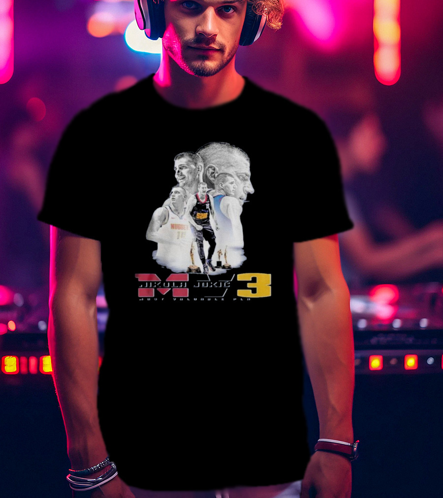 Nikola Jokic MVP 3 Basketball Star Denver Nuggets Most Valuable Player T-Shirt