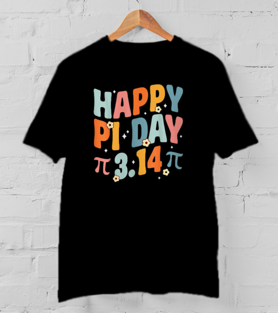 Happy Pi Day 3.14 Groovy Math Teacher T-Shirt