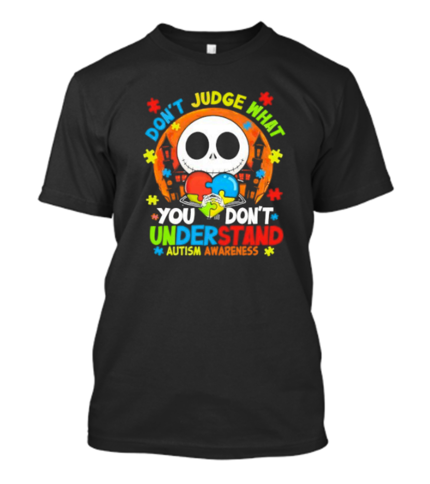 Don't Judge What You Don't Understand Jack Skellington Autism Awareness T-Shirt