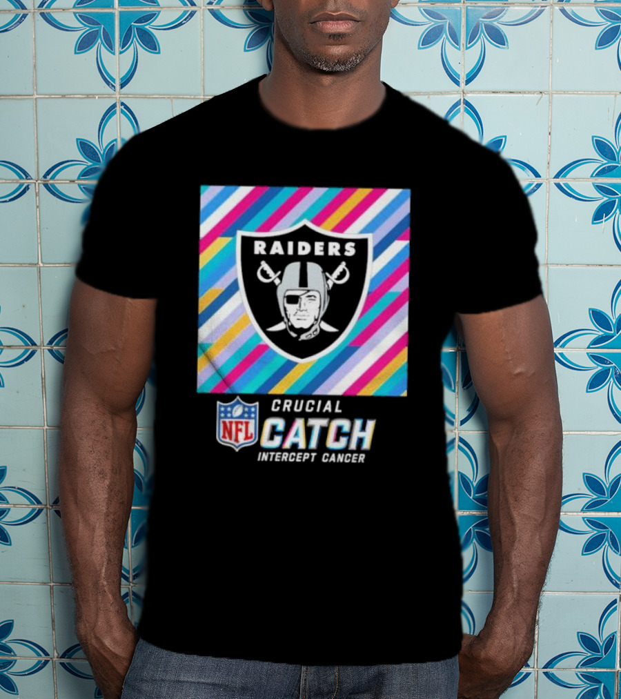 Las Vegas Raiders NFL Crucial Catch Intercept Cancer T-Shirt