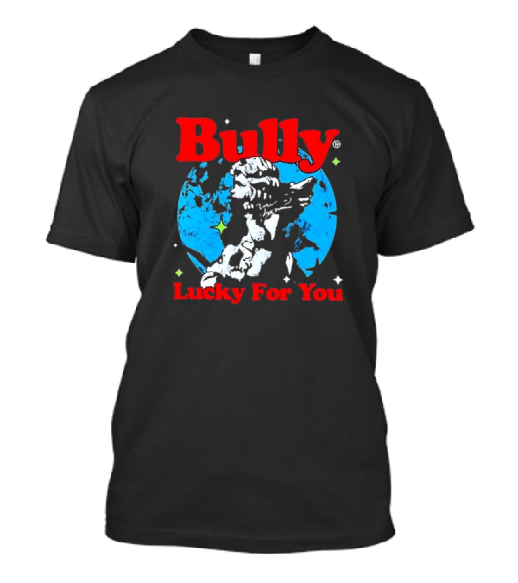 Bully Lucky For You Angel Statue Blue Background T-Shirt