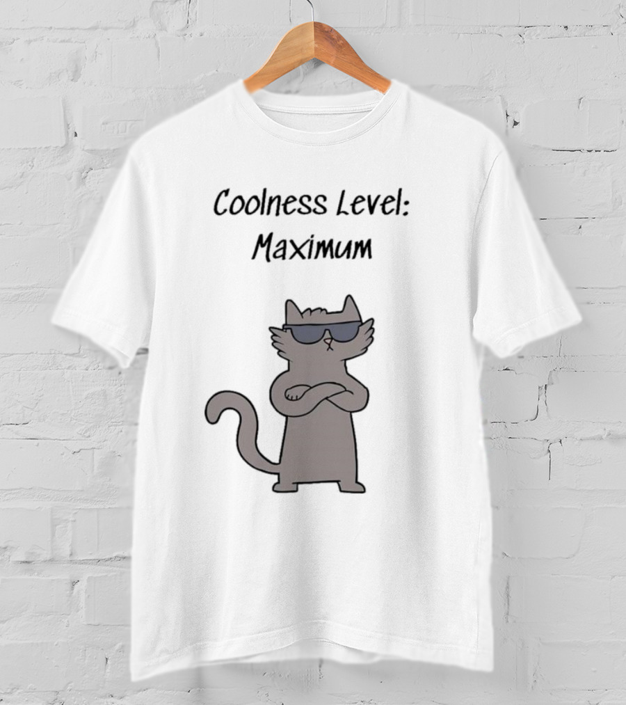 Coolness Level Maximum Swagger Cat With Sunglasses T-Shirt