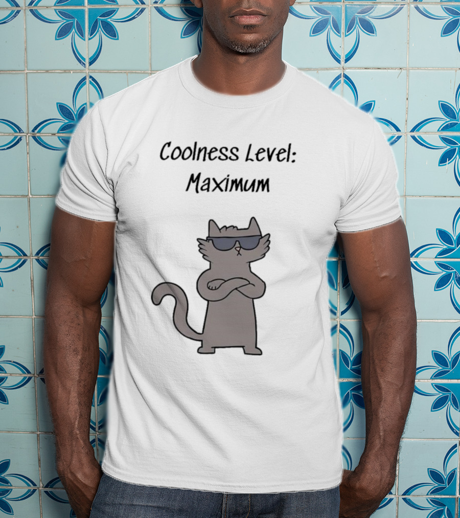 Coolness Level Maximum Swagger Cat With Sunglasses T-Shirt