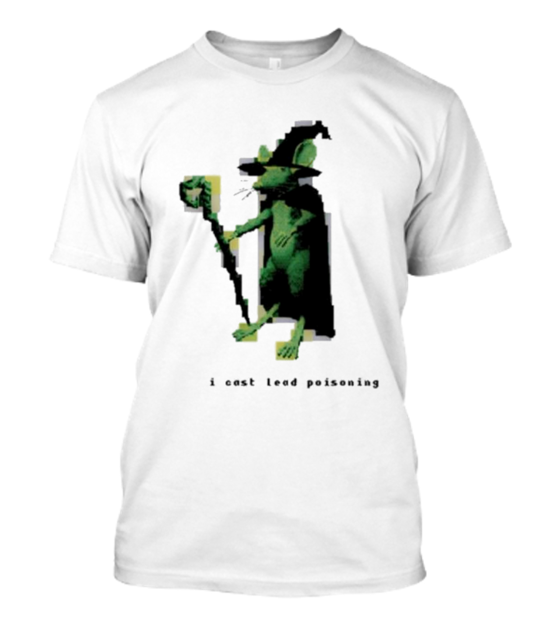 I Cast Lead Poisoning Green Pixel Art Wizard Mouse T-Shirt