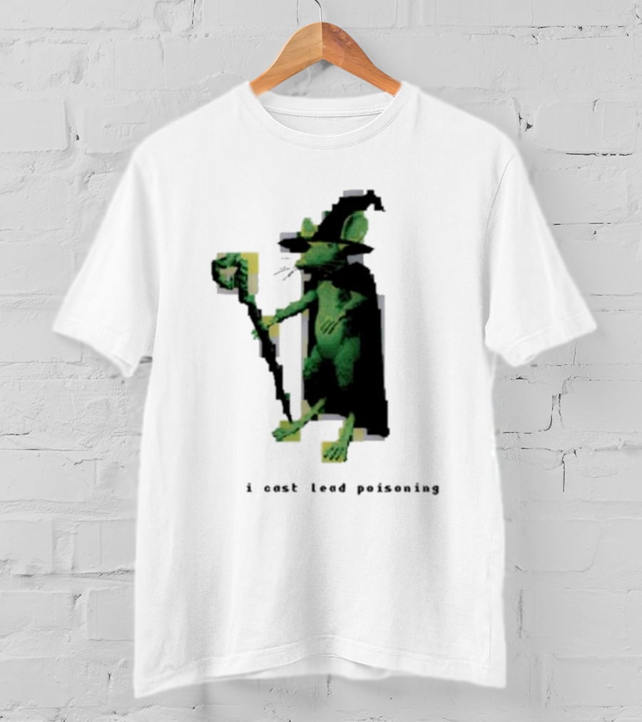 I Cast Lead Poisoning Green Pixel Art Wizard Mouse T-Shirt