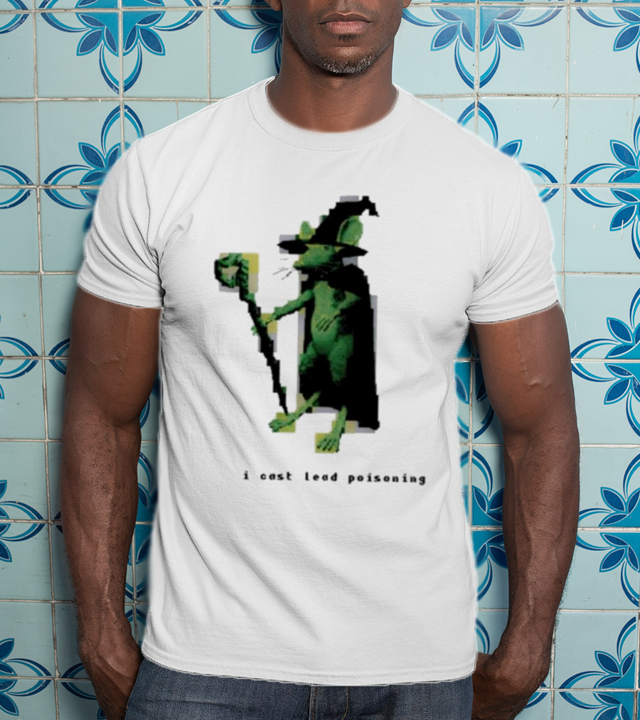 I Cast Lead Poisoning Green Pixel Art Wizard Mouse T-Shirt