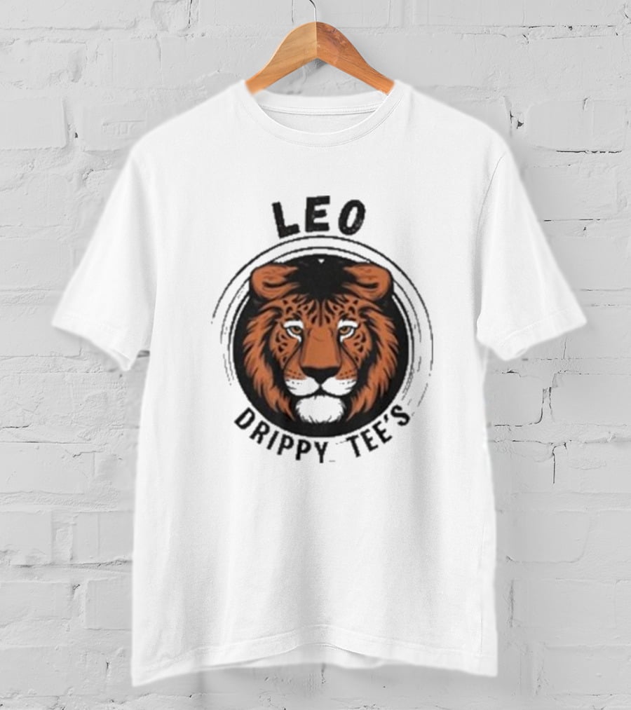 LEO Drippy Tee’s Fierce Lion Head T-Shirt