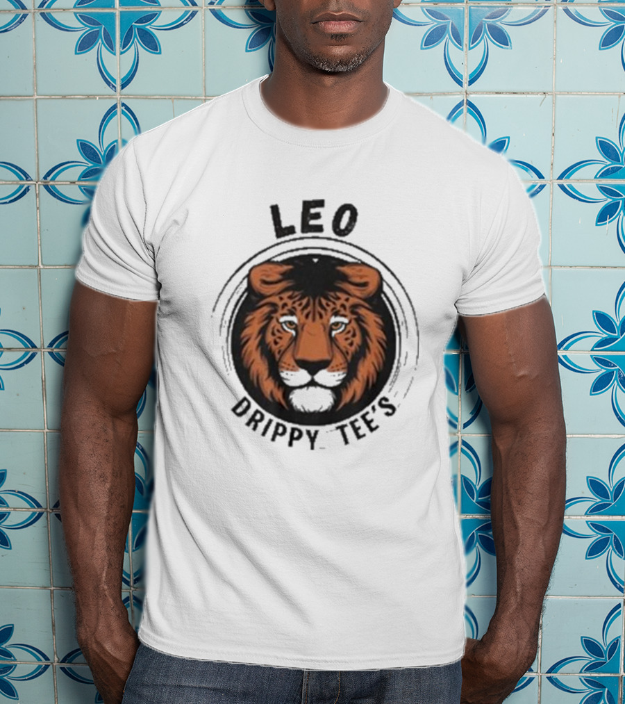 LEO Drippy Tee’s Fierce Lion Head T-Shirt