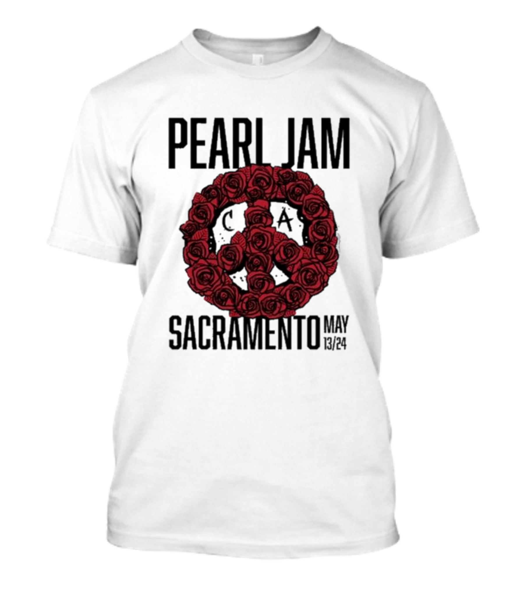 Pearl Jam Sacramento May 13 24 Roses Peace T-Shirt
