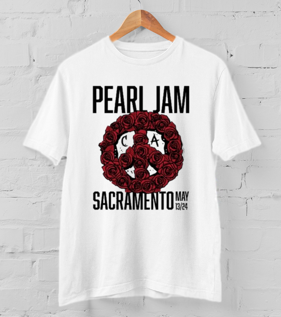 Pearl Jam Sacramento May 13 24 Roses Peace T-Shirt