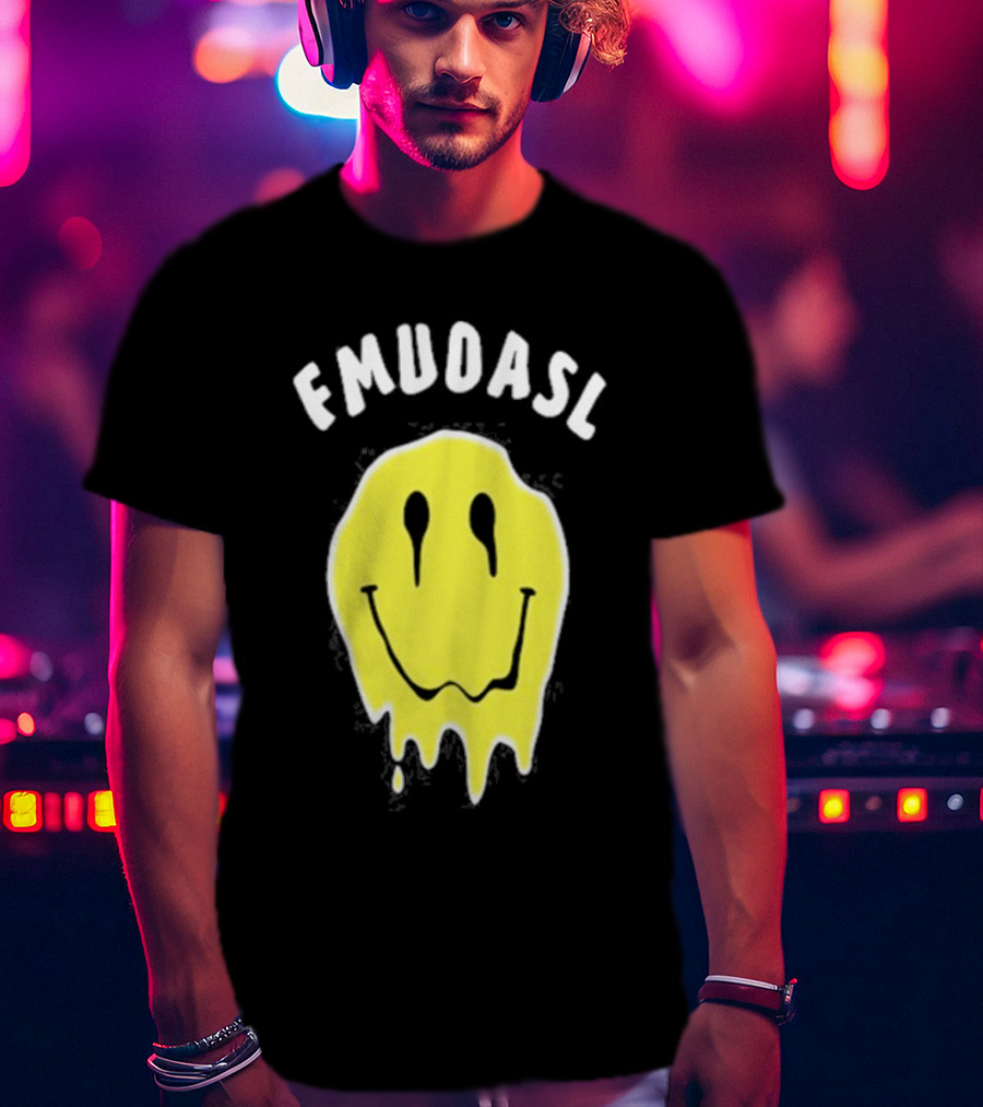 FMUOASL Dripping Smiley Face T-Shirt