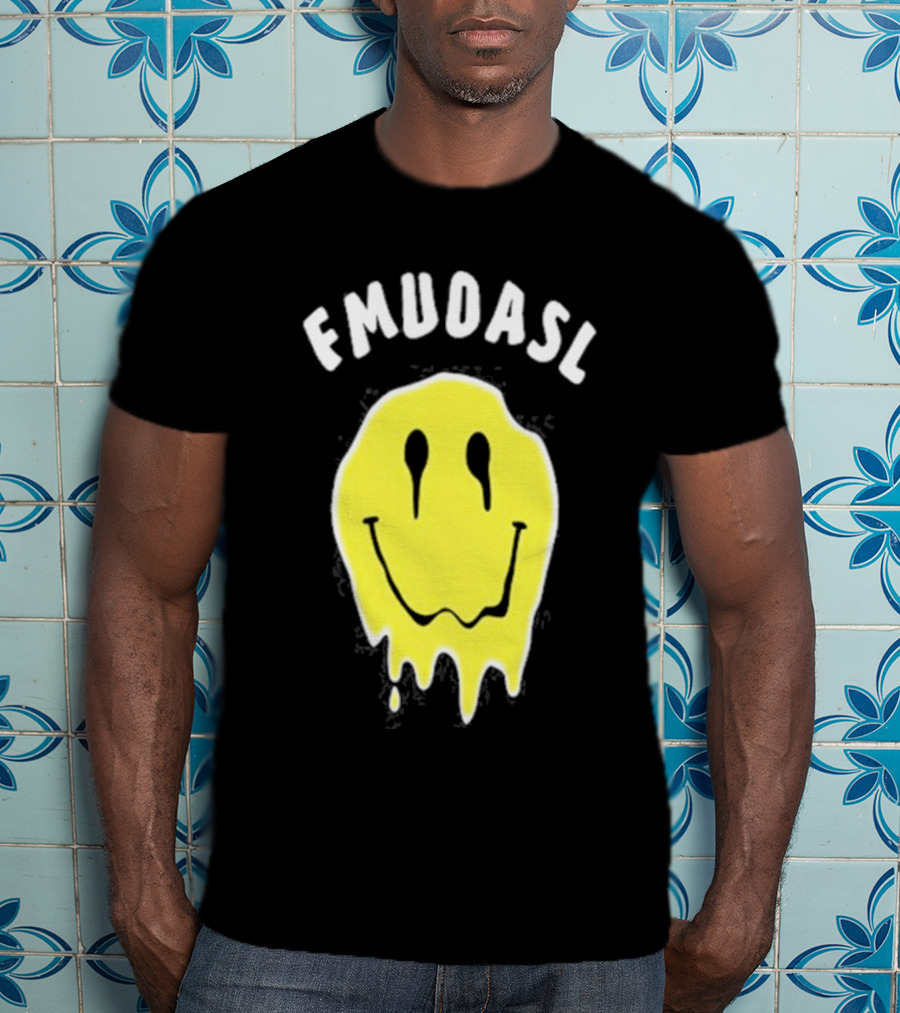 FMUOASL Dripping Smiley Face T-Shirt