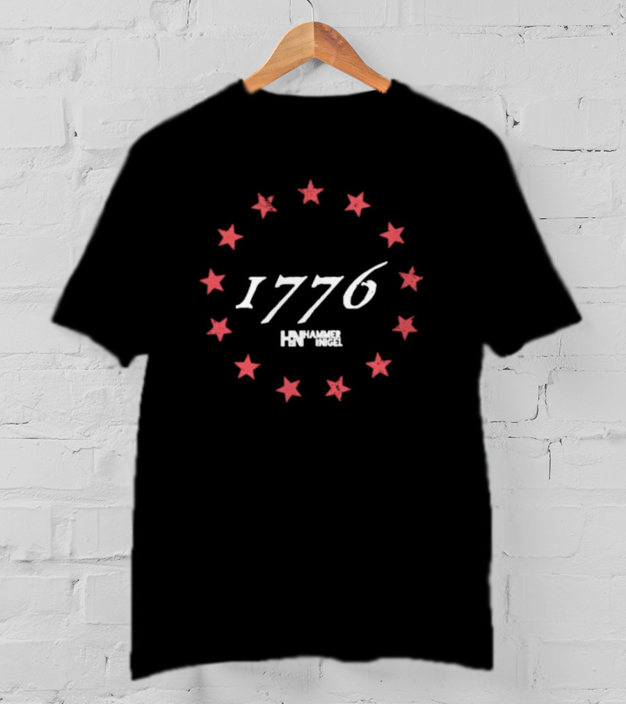 Hammer And Nigel 1776 Red Stars Circle Motif T-Shirt