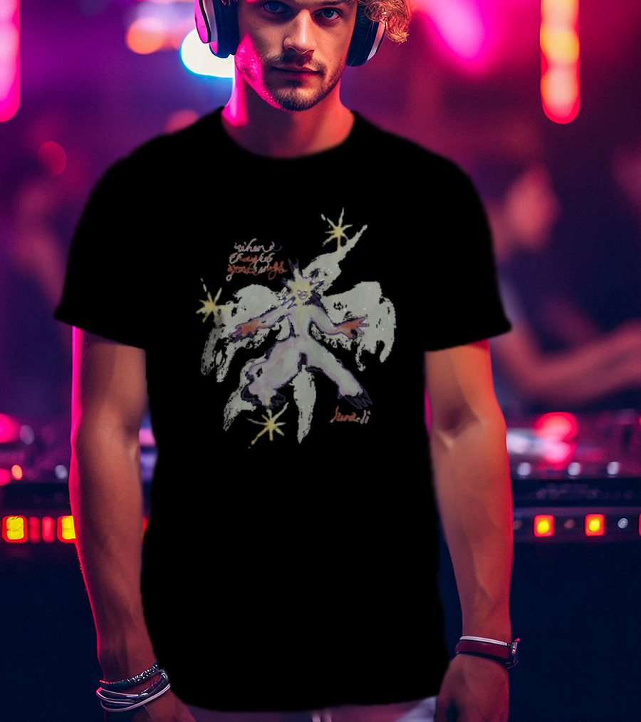 Luna Li Grow Wings Enchanted Mystical Figure With Stars T-Shirt