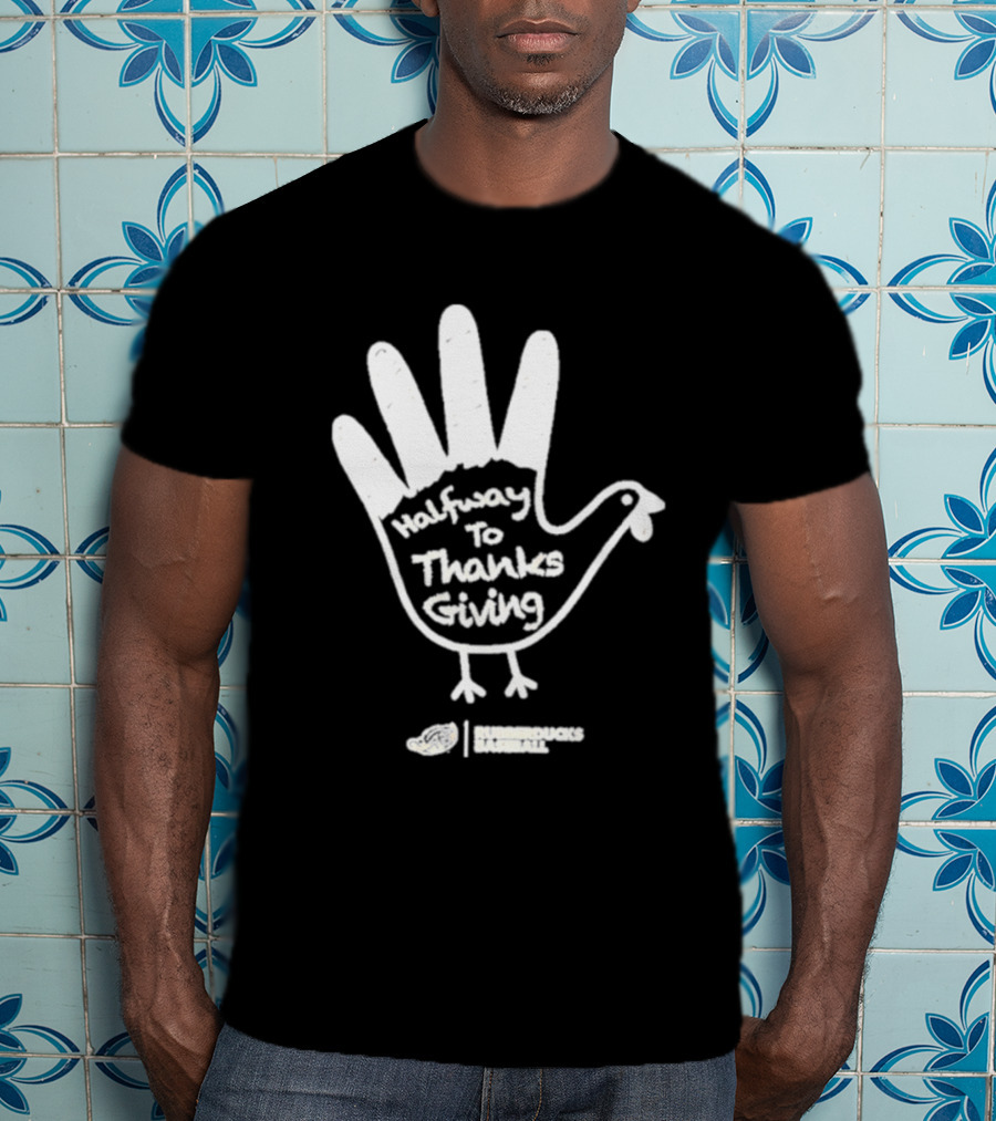 Rubberducks Halfway To Thanksgiving Hand Turkey T-Shirt