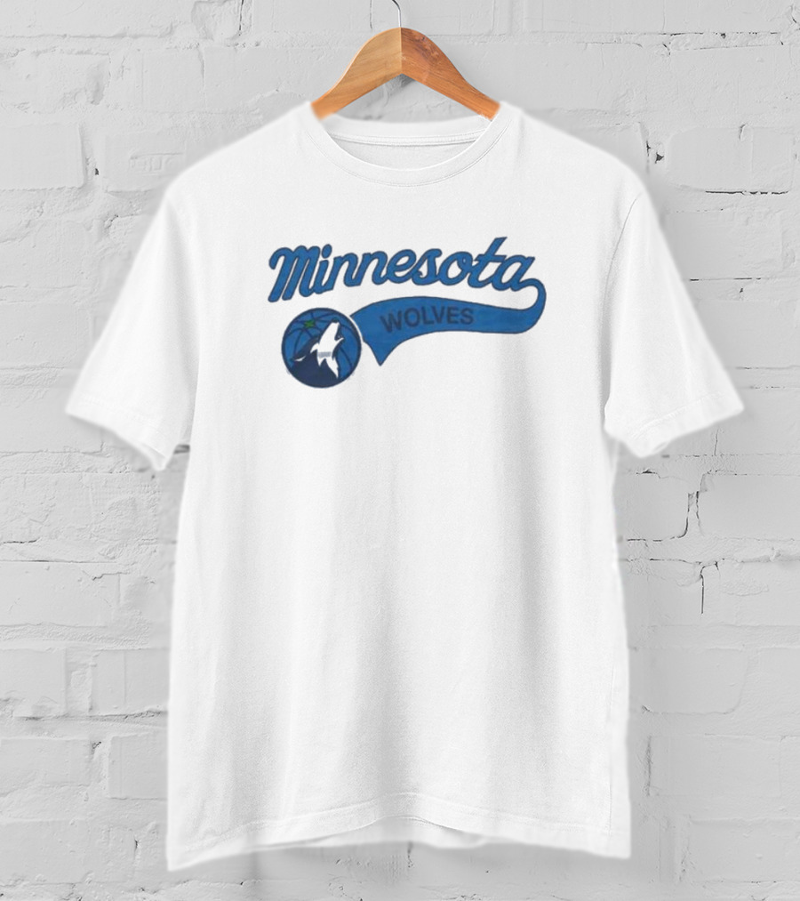 Minnesota Wolves Basketball Logo Script T-Shirt