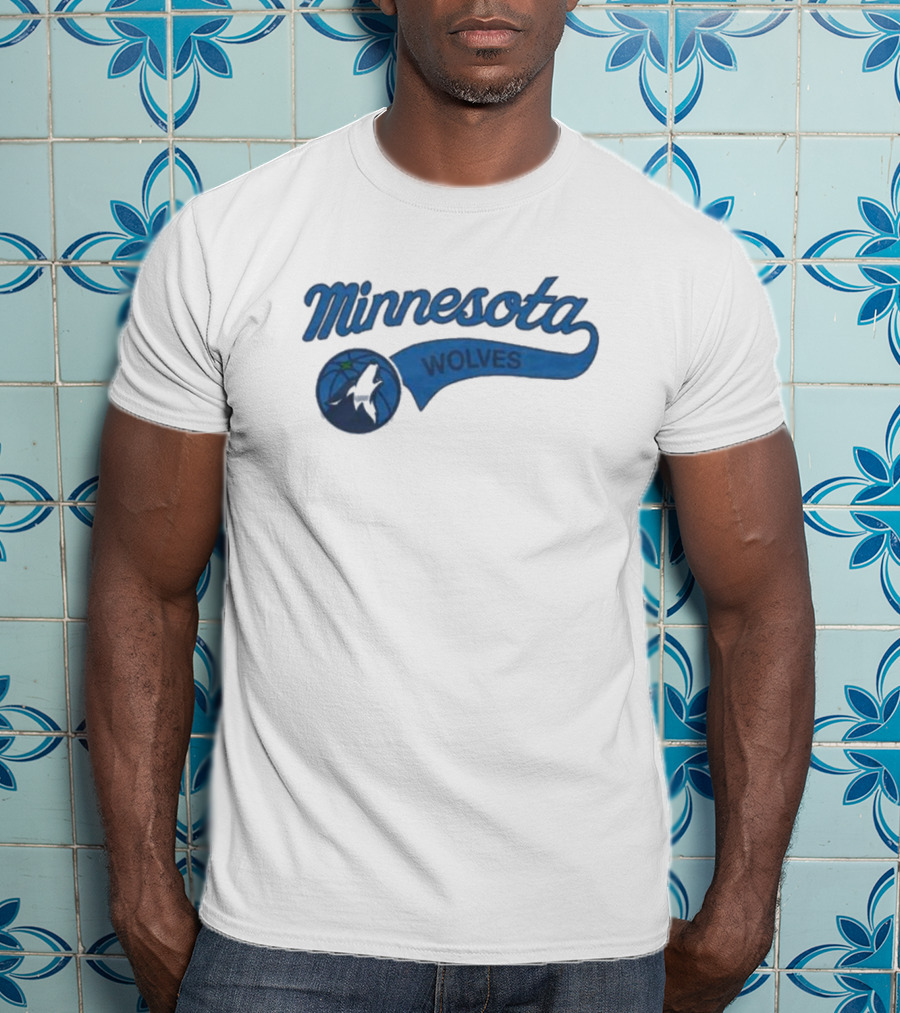 Minnesota Wolves Basketball Logo Script T-Shirt