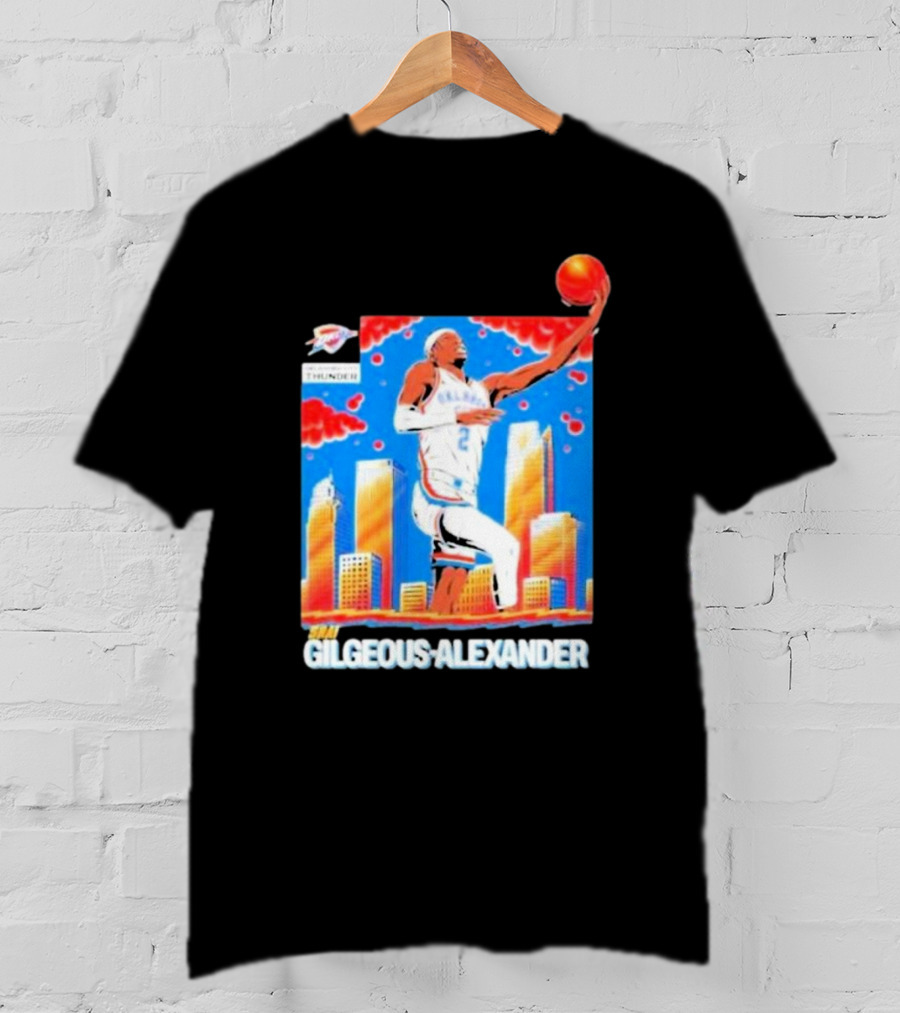 Thunder Basketball Hero Gilgeous-Alexander Skyline Dunk T-Shirt