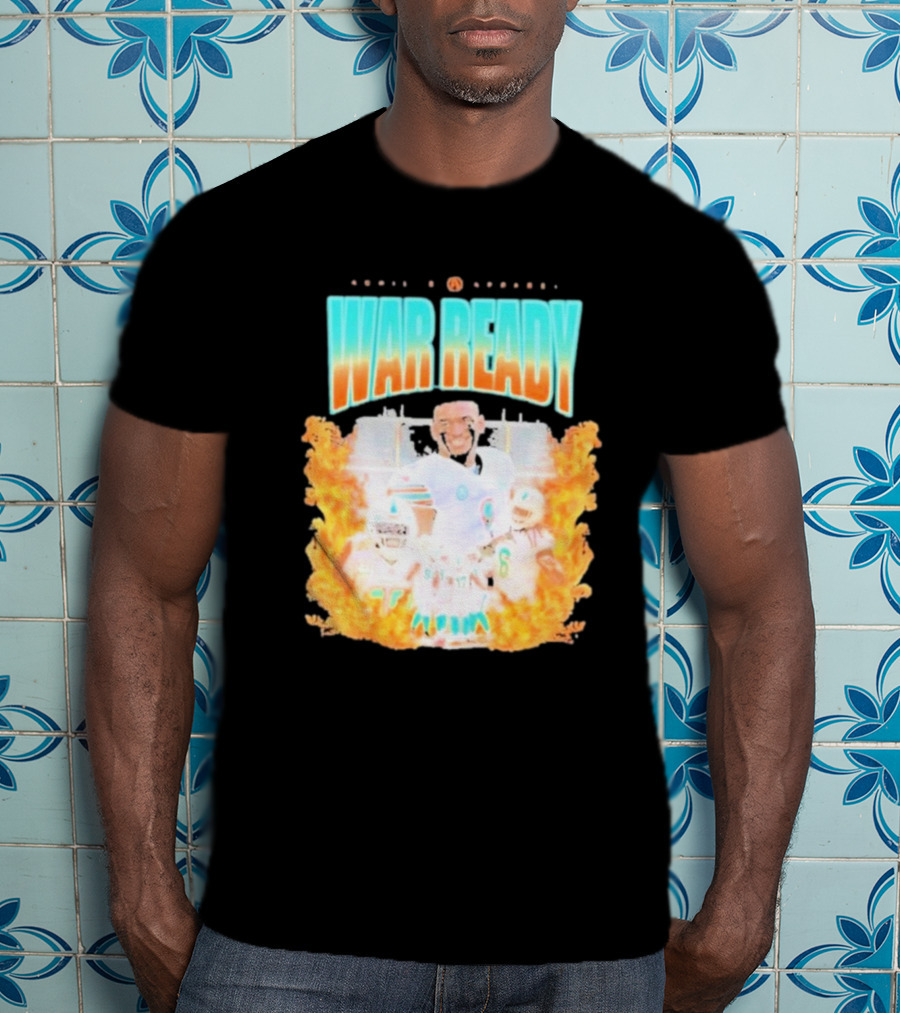 Waddle And Associates War Ready Miami Football Flame Burst T-Shirt