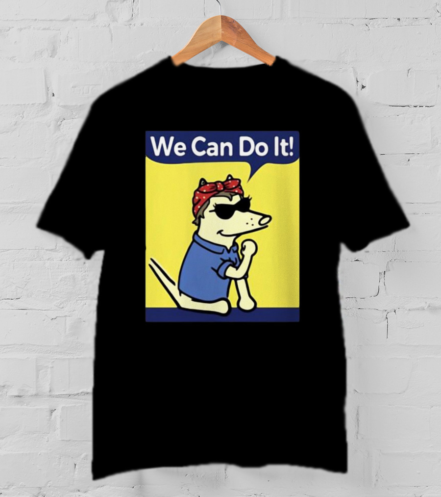We Can Do It Teddy The Dog Rosie The Riveter T-Shirt