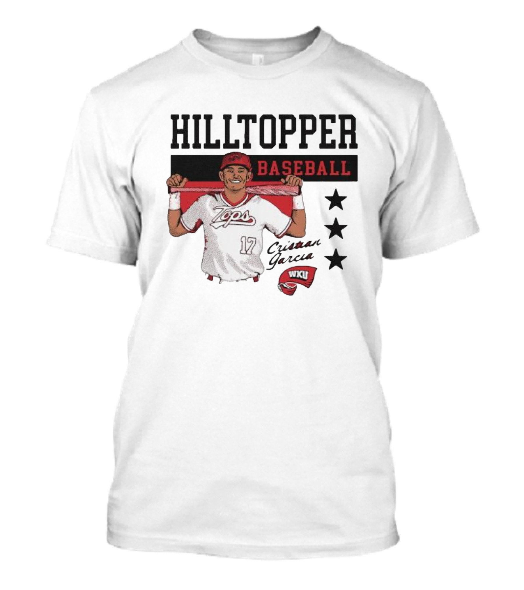 Hilltopper Baseball Tops 17 WKU Cristian Garcia T-Shirt