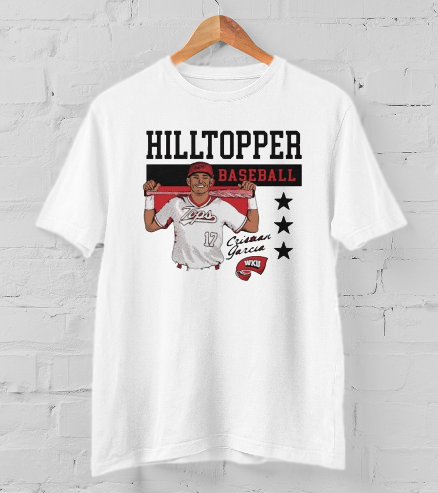 Hilltopper Baseball Tops 17 WKU Cristian Garcia T-Shirt