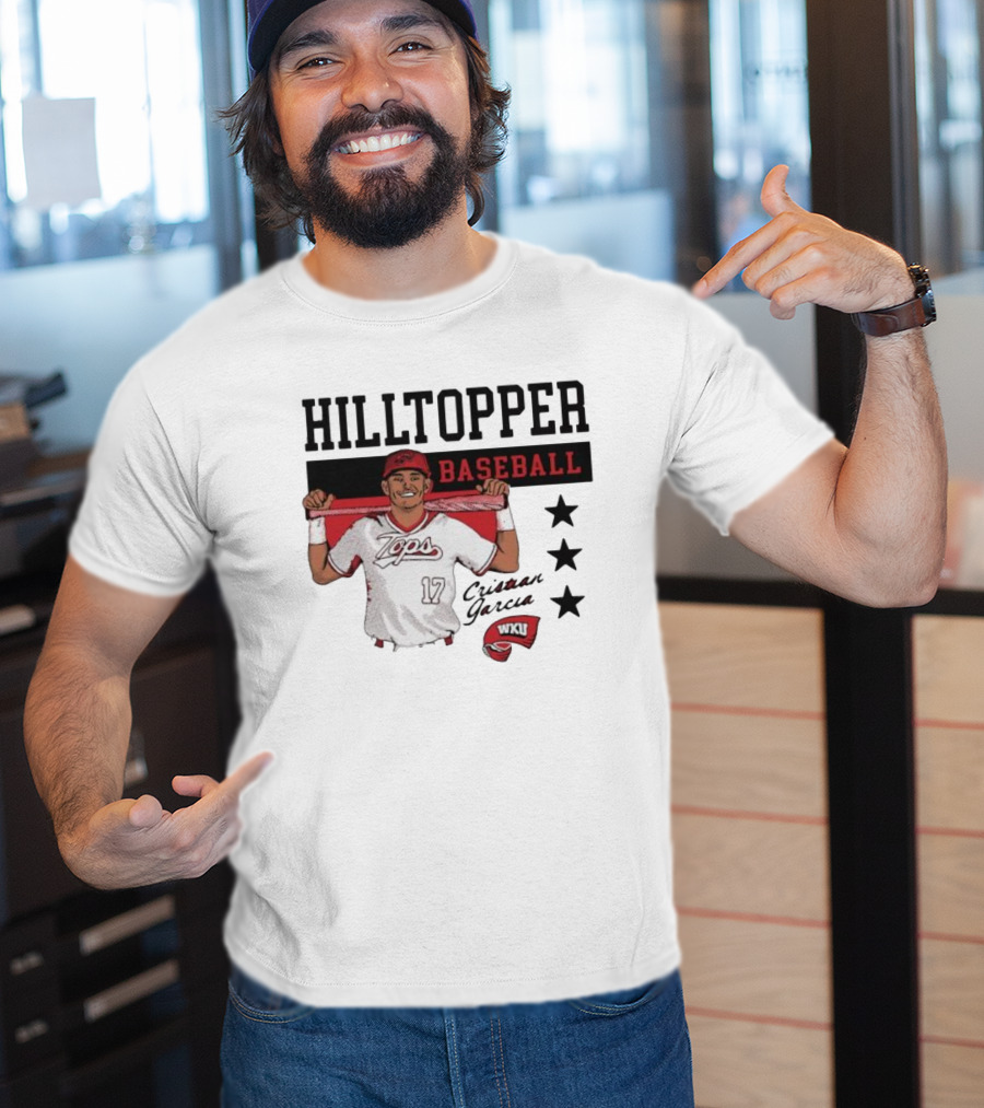 Hilltopper Baseball Tops 17 WKU Cristian Garcia T-Shirt