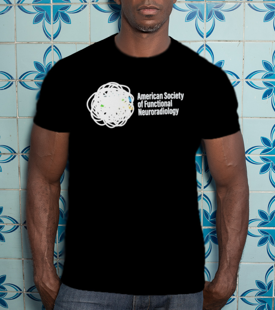 American Society Of Functional Neuroradiology Logo With Abstract Brain T-Shirt