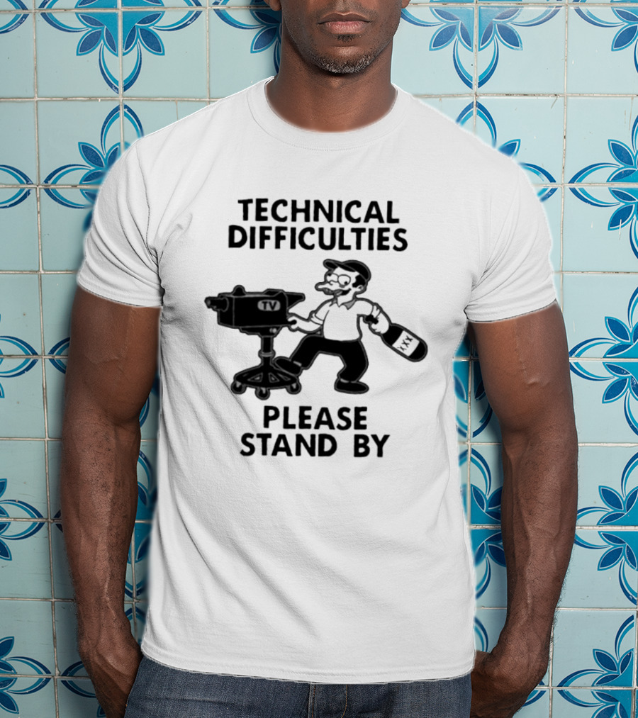 Technical Difficulties Please Stand By Camera Man TV T-Shirt
