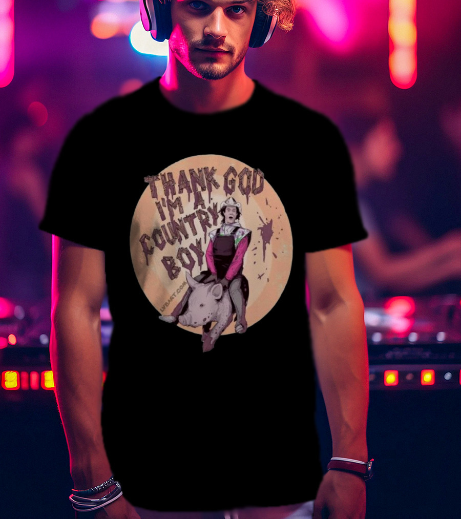 Thank God I'm A Country Boy Riding Pigman T-Shirt
