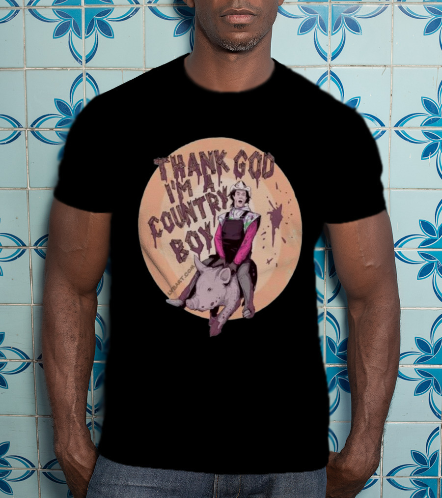 Thank God I'm A Country Boy Riding Pigman T-Shirt