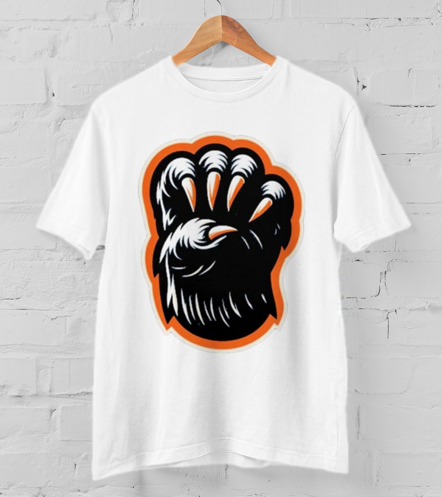 The Claw Foot Horror Paws Black Orange T-Shirt