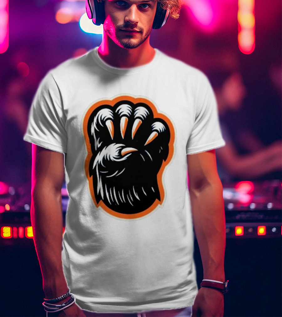The Claw Foot Horror Paws Black Orange T-Shirt
