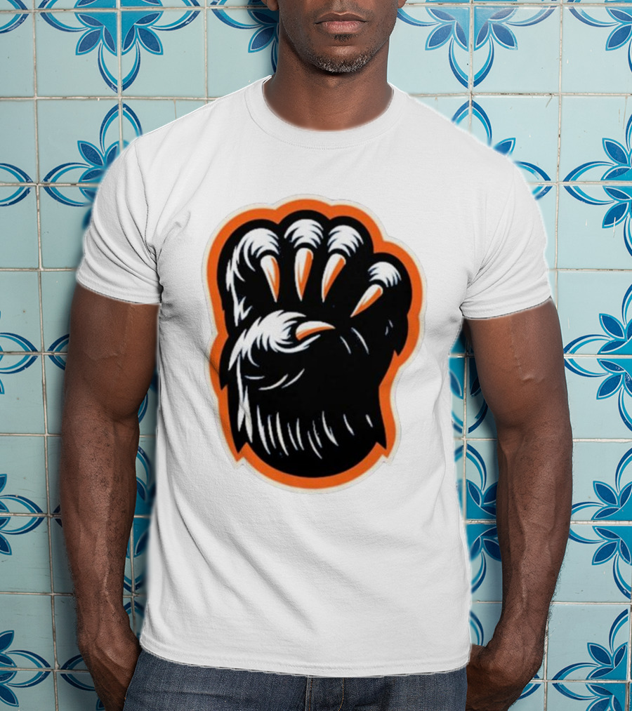 The Claw Foot Horror Paws Black Orange T-Shirt