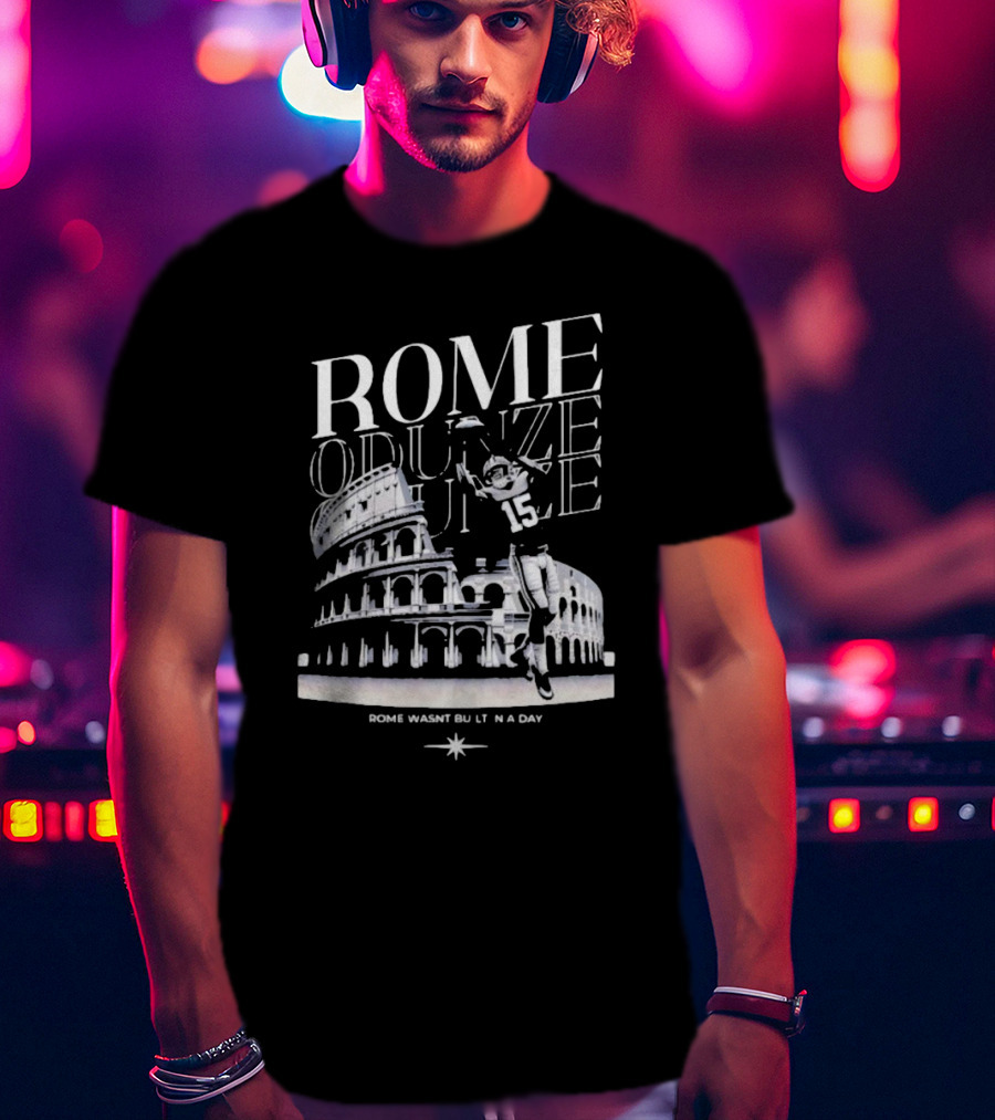 Rome Odunze Football Player Rome Wasn't Built In A Day Colosseum T-Shirt