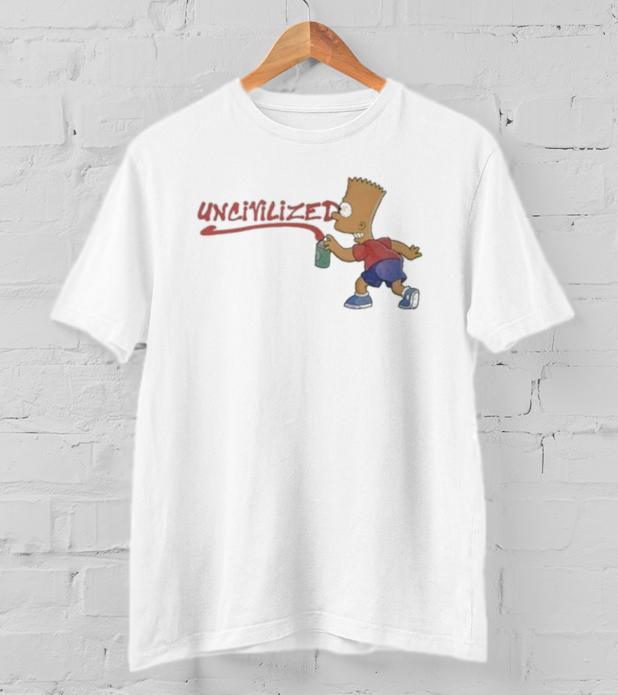 Uncivilized El Barto Graffiti Spray Can Iconic Character T-Shirt