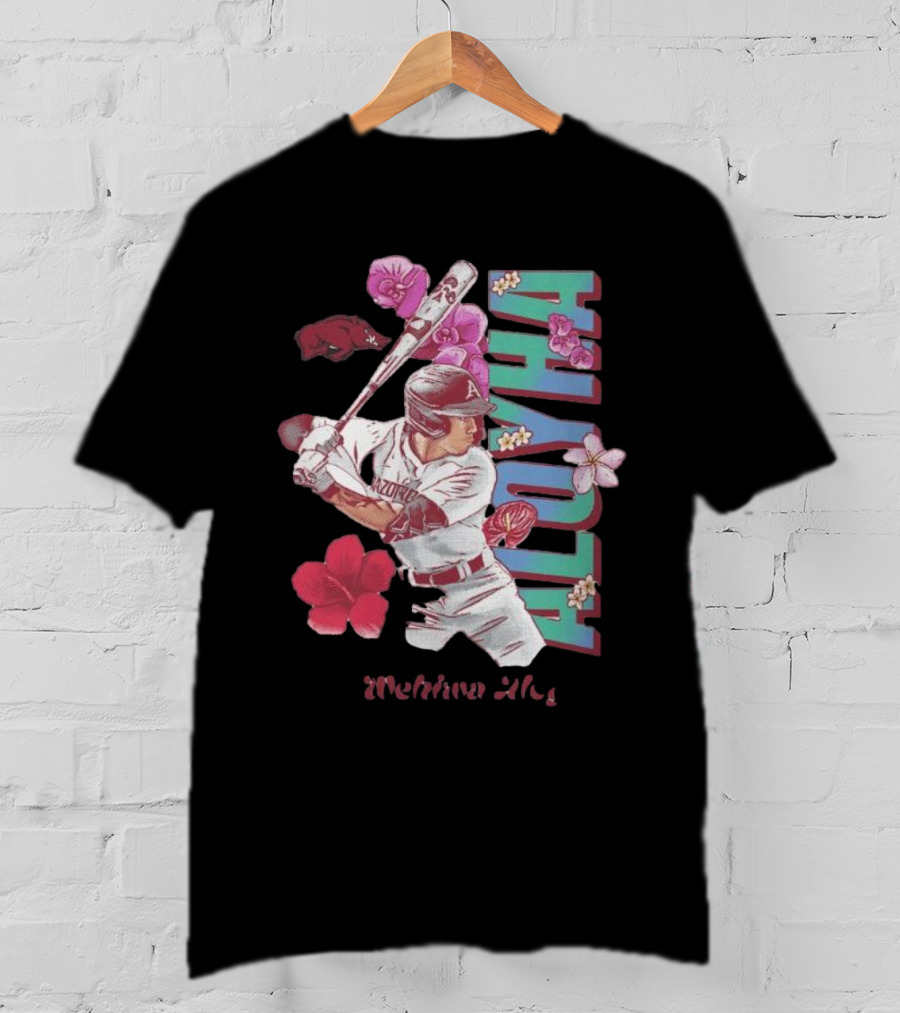 Wehiwa Aloyha Aloy Arkansas Baseball Flowers T-Shirt