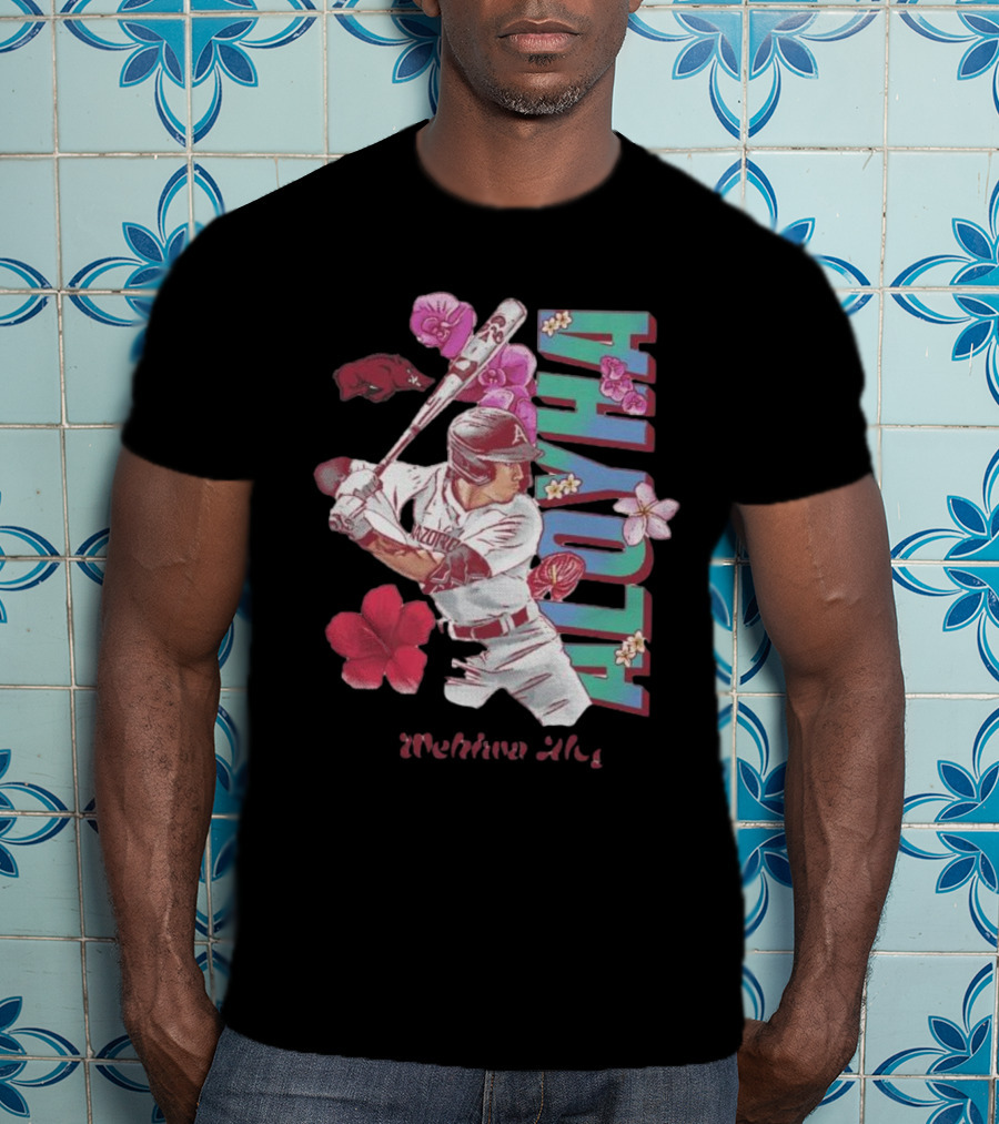 Wehiwa Aloyha Aloy Arkansas Baseball Flowers T-Shirt