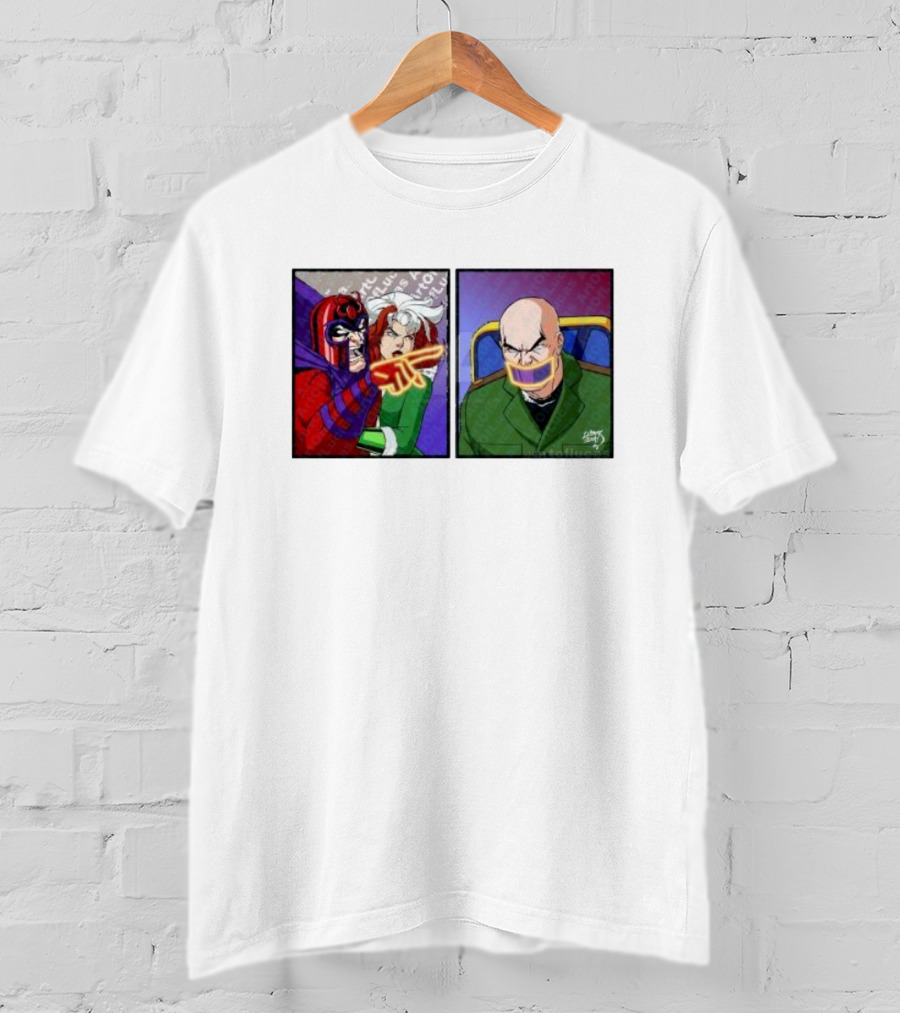Magneto And Xavier Meme Panel With Pointing Gesture T-Shirt