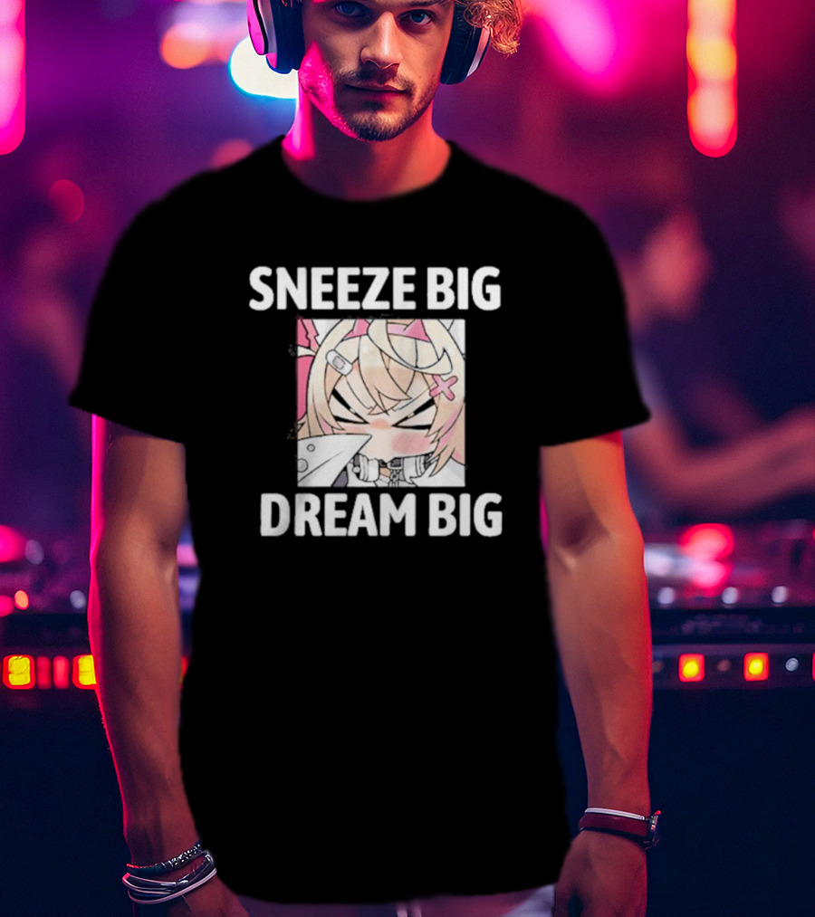 Sneeze Big Dream Big Mococo Anime Style Character T-Shirt