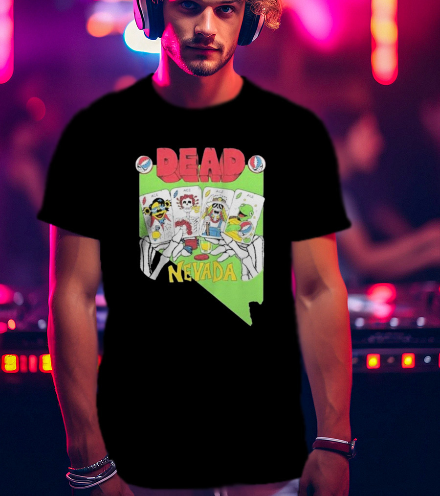 Dead Nevada United States Playing Cards Skeleton Hands T-Shirt