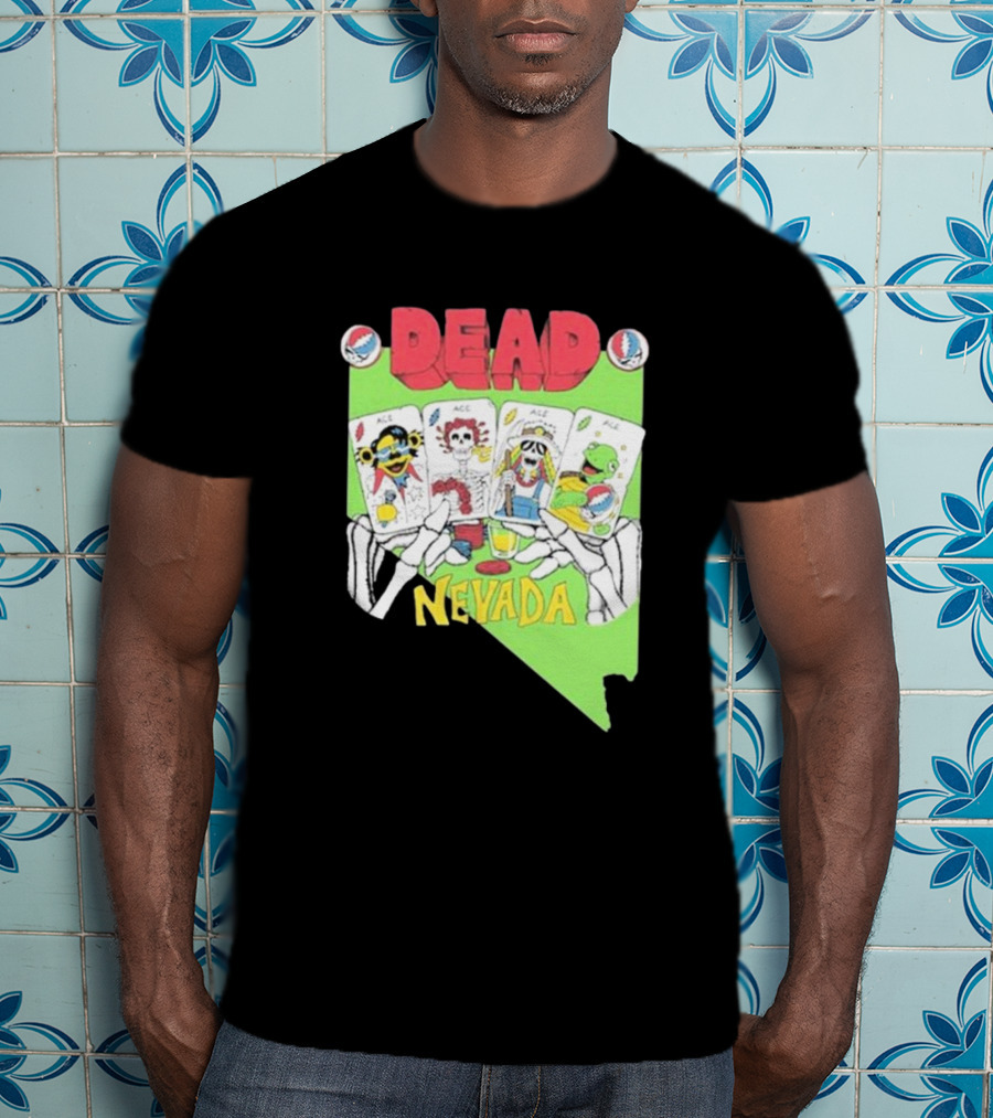 Dead Nevada United States Playing Cards Skeleton Hands T-Shirt