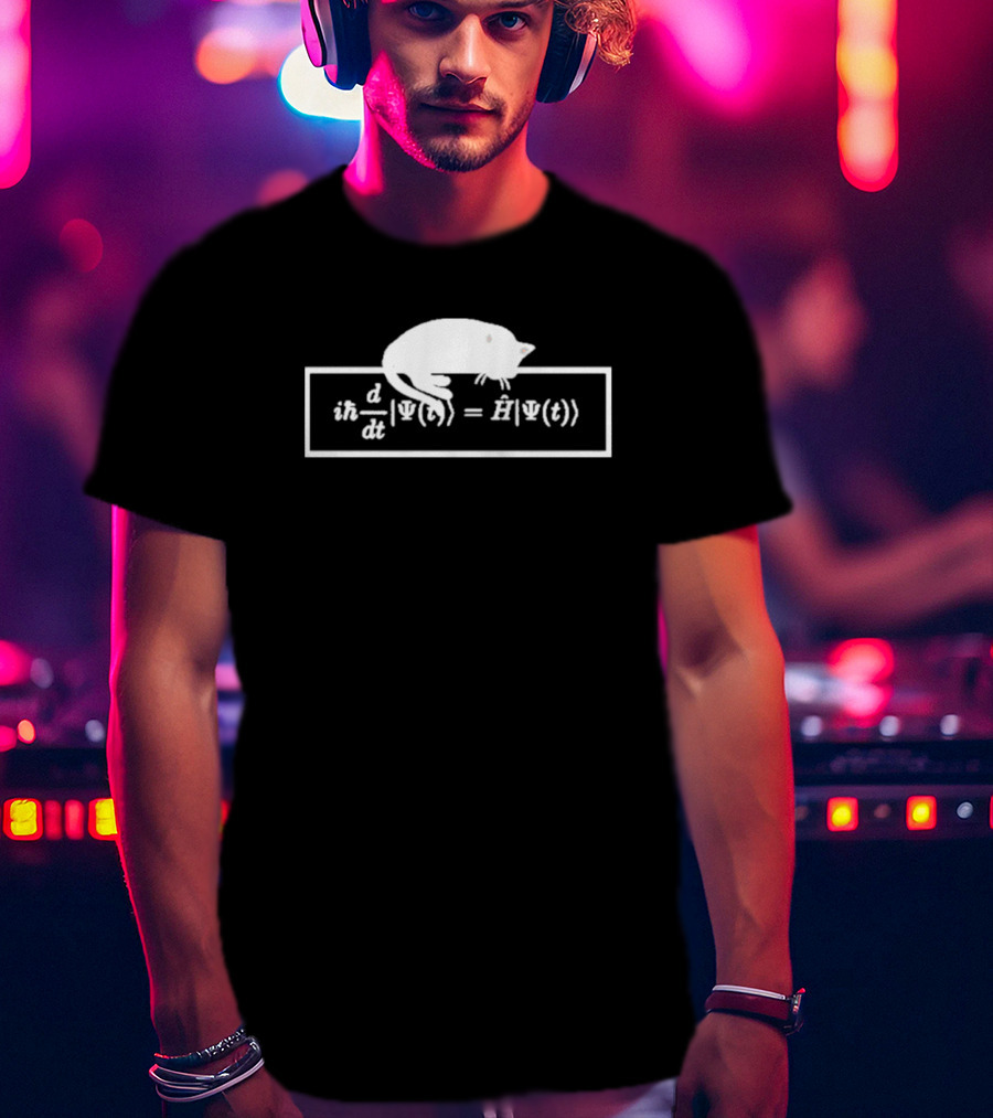 Schrodinger Equation Cat Quantum Physics Humor Psi Function T-Shirt