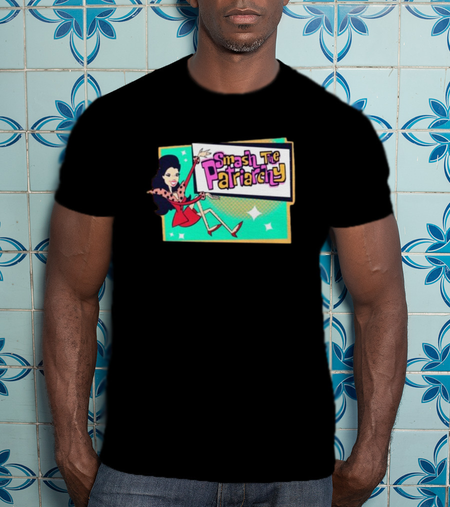 Smash The Patriarchy Retro Comic Style Woman Empowerment T-Shirt