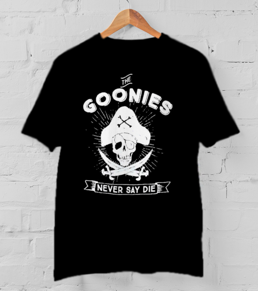 The Goonies Never Say Die Pirate Skull Crossed Swords T-Shirt