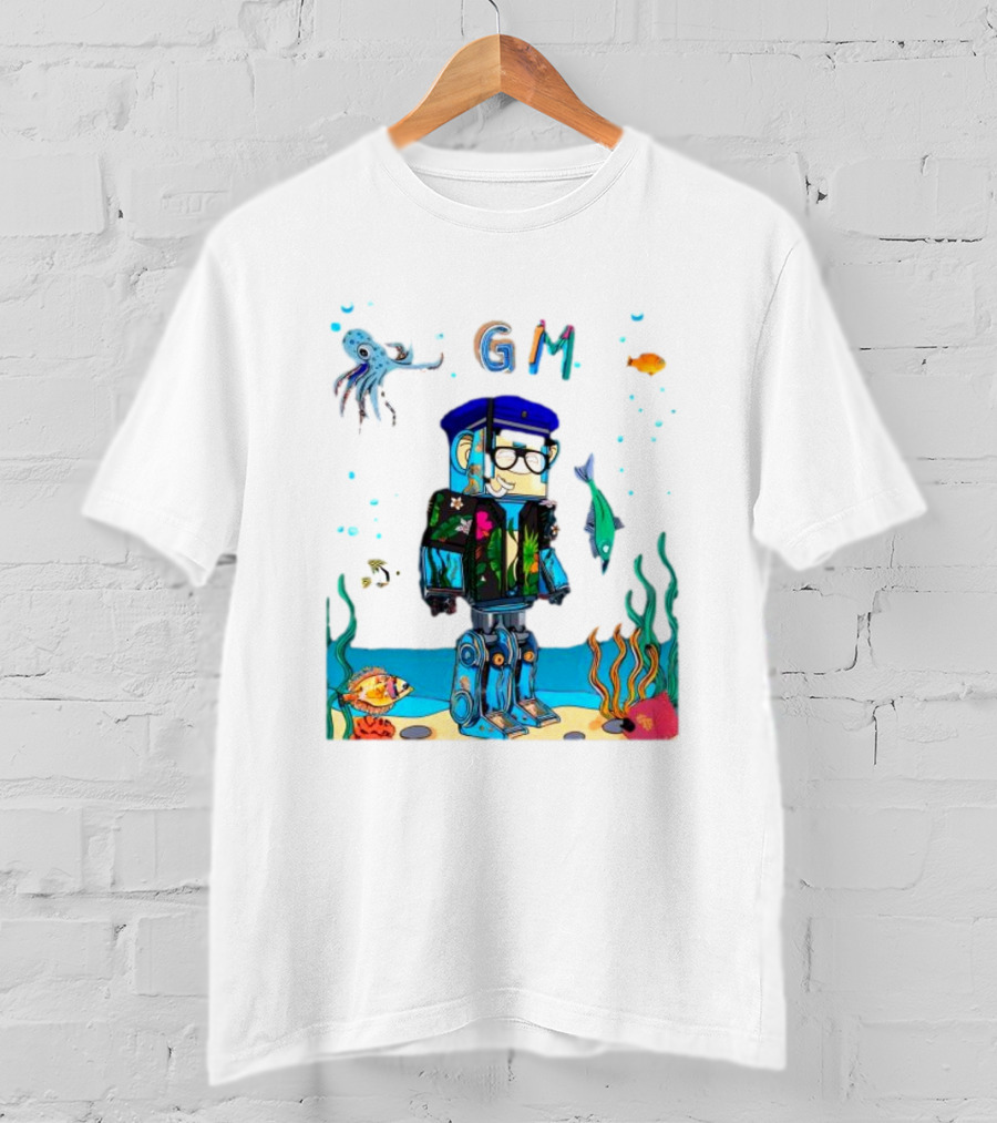 Marine Policeman NFT Robot Monkey Underwater Scene GM T-Shirt